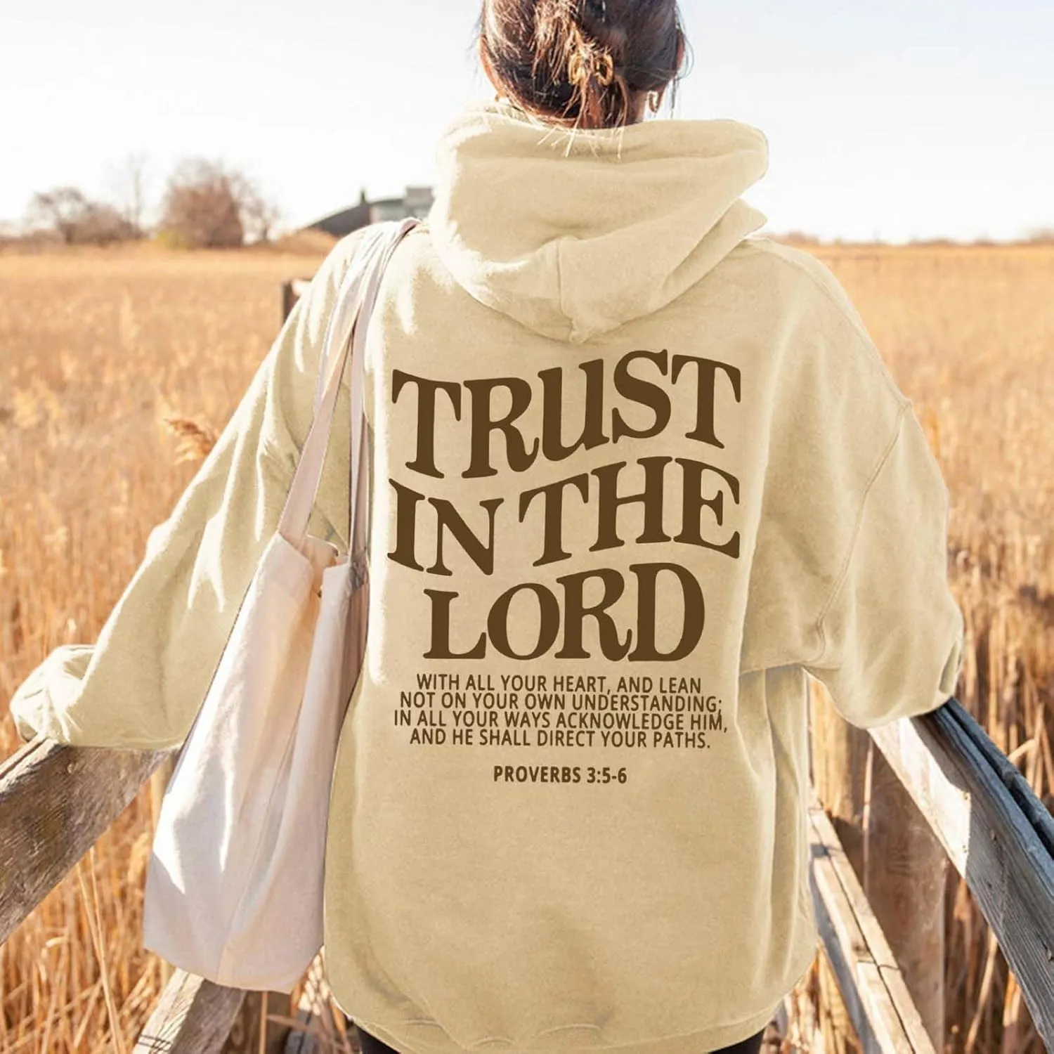Hoodies for Teen Girls Trust in The Lord Christian Hoodies for Women Trendy Graphic Oversize Pullover Hoodies