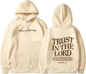 Hoodies for Teen Girls Trust in The Lord Christian Hoodies for Women Trendy Graphic Oversize Pullover Hoodies