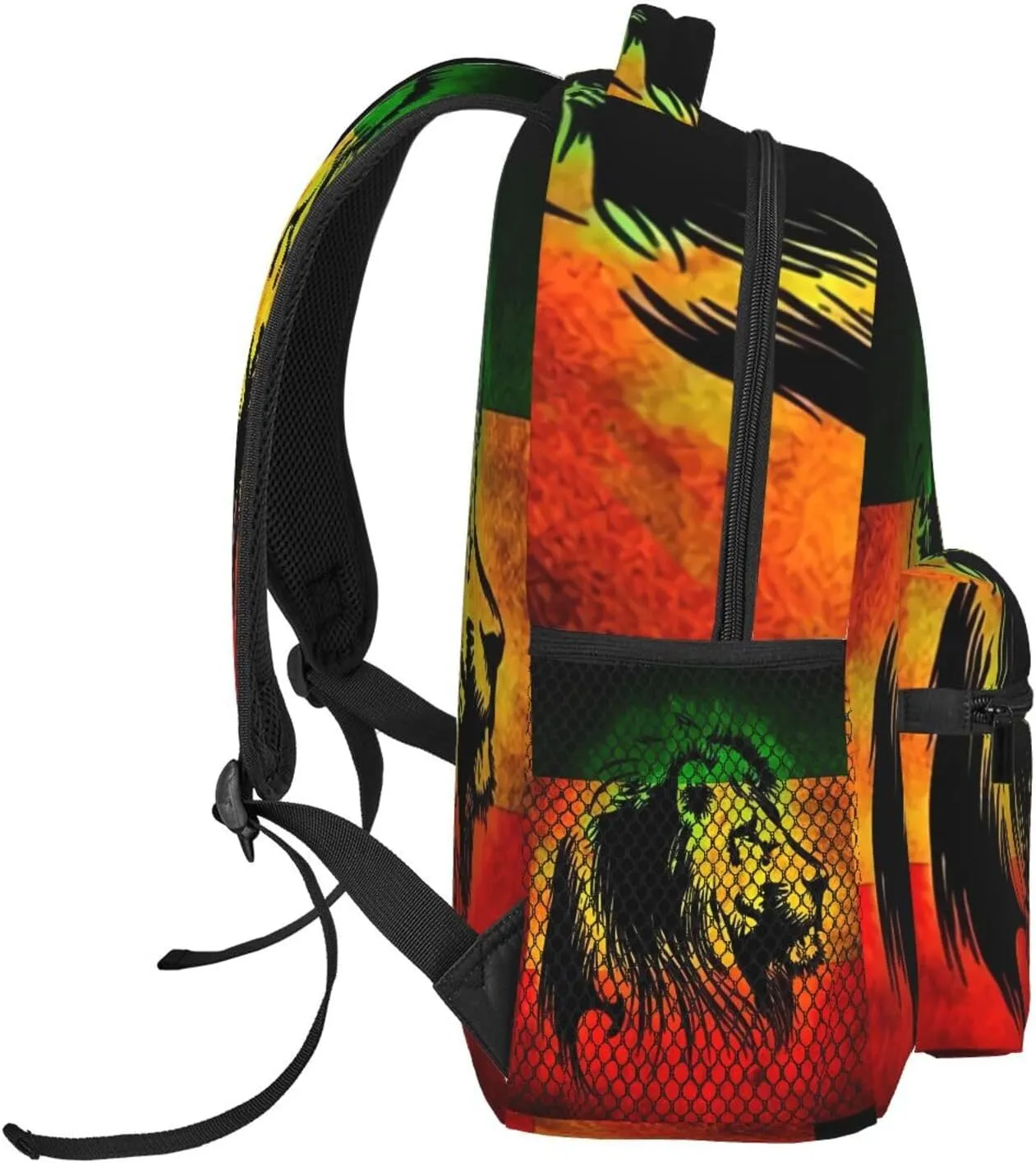 Jamaican Flag Rasta Reggae Judah Lion Backpack Double Shoulder Bag 15 Inch Laptop Bagpack for Hiking Work Camping Travel