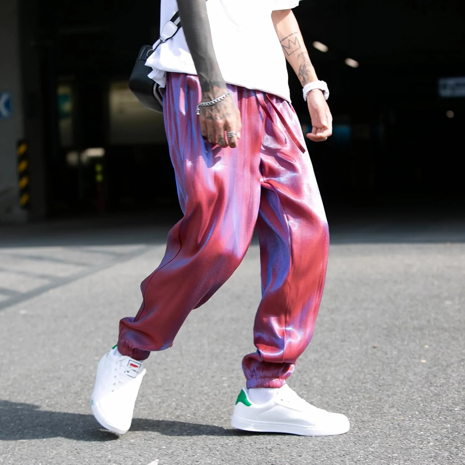 Joggers Men Harem Pants Solid Loose Hip Hop Man Sweatpants Streetwear Casual Pants Elastic Waist Male Trouser