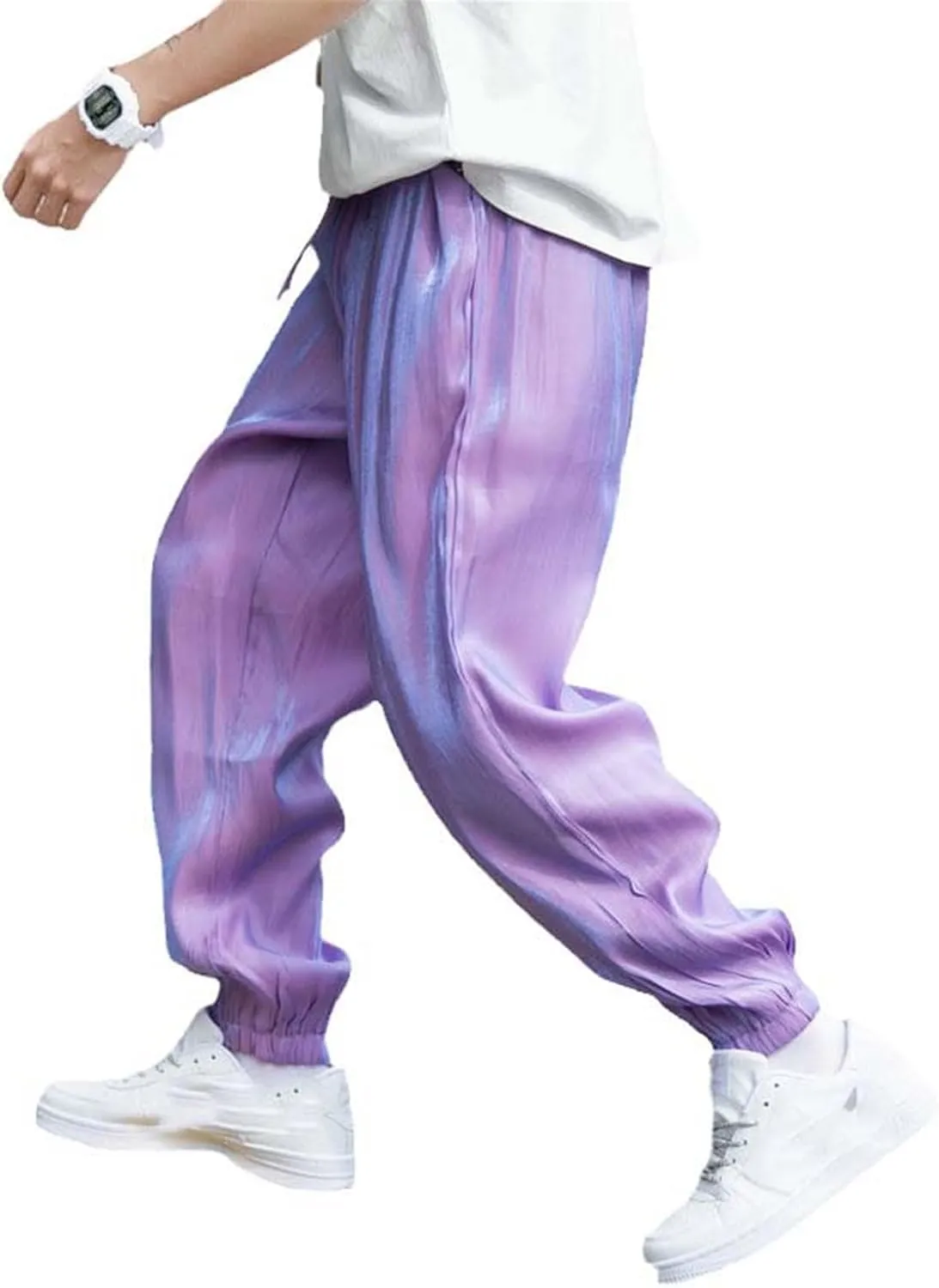 Joggers Men Harem Pants Solid Loose Hip Hop Man Sweatpants Streetwear Casual Pants Elastic Waist Male Trouser