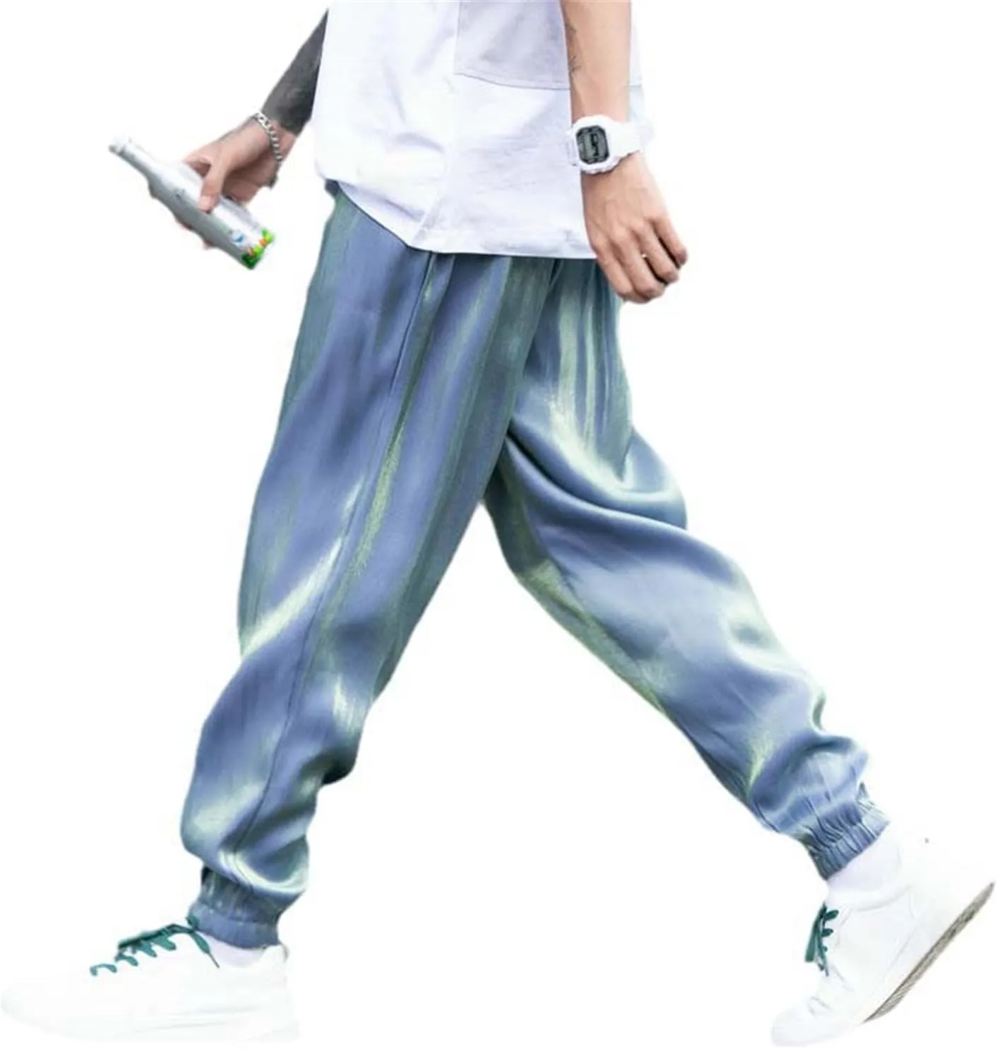Joggers Men Harem Pants Solid Loose Hip Hop Man Sweatpants Streetwear Casual Pants Elastic Waist Male Trouser
