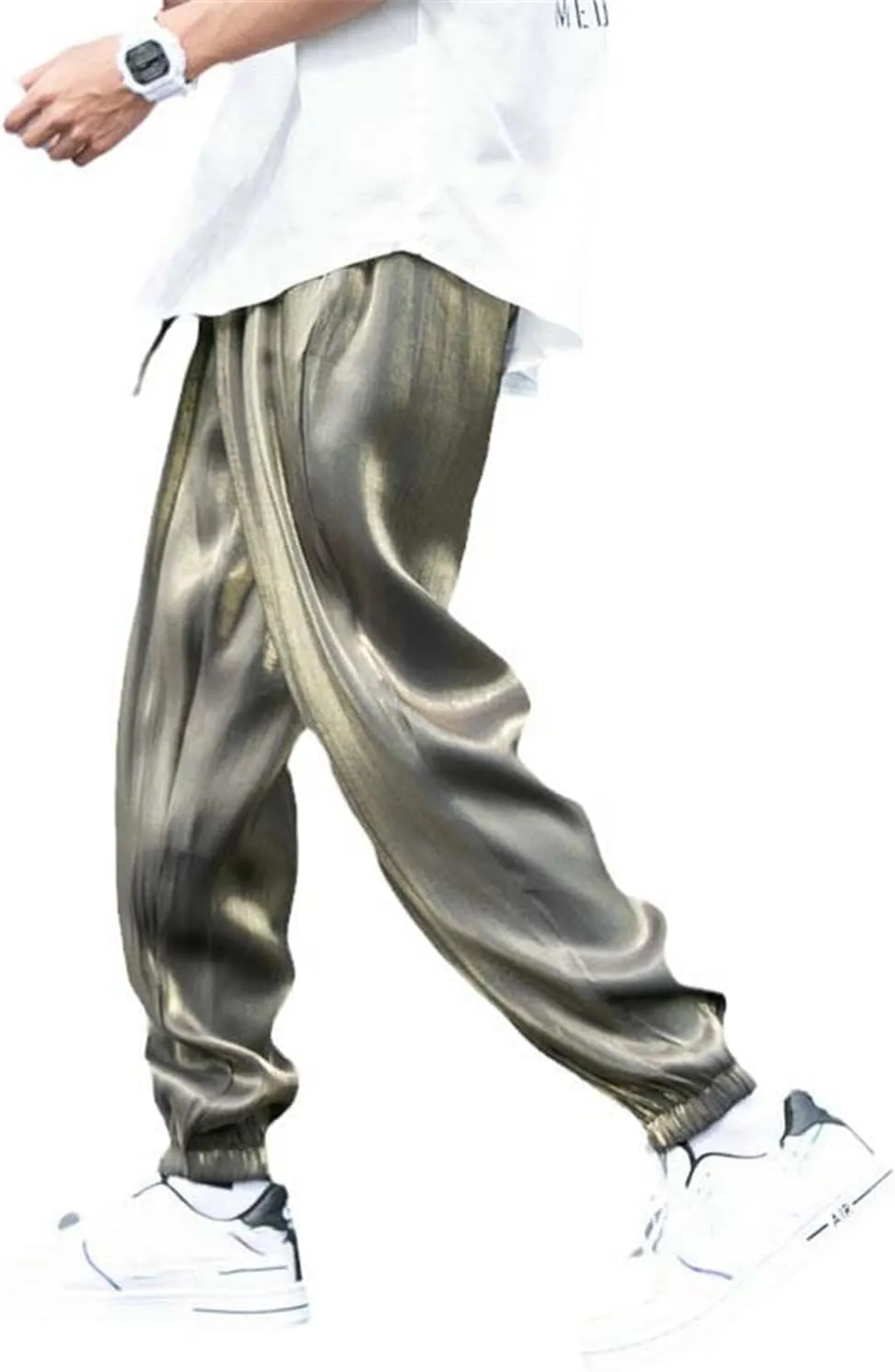 Joggers Men Harem Pants Solid Loose Hip Hop Man Sweatpants Streetwear Casual Pants Elastic Waist Male Trouser