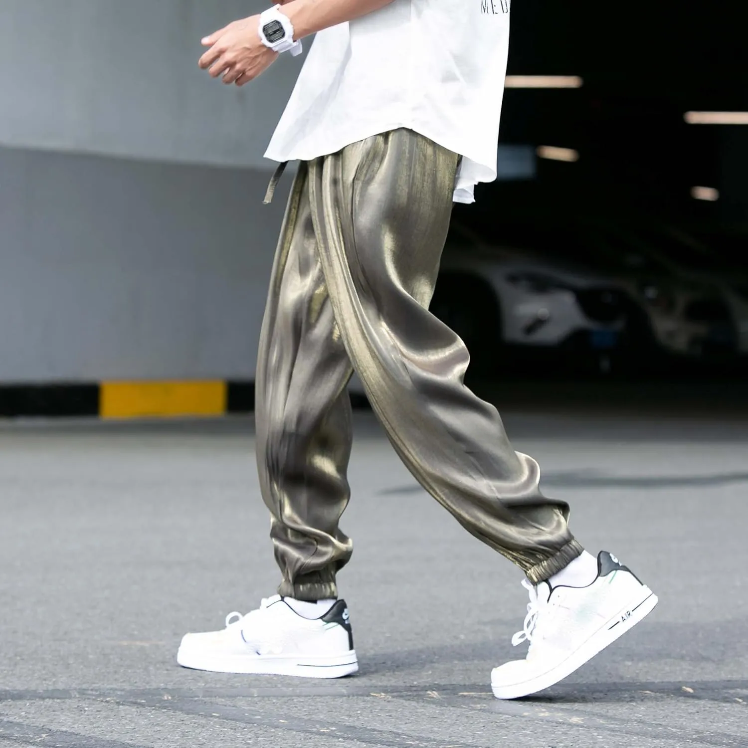 Joggers Men Harem Pants Solid Loose Hip Hop Man Sweatpants Streetwear Casual Pants Elastic Waist Male Trouser