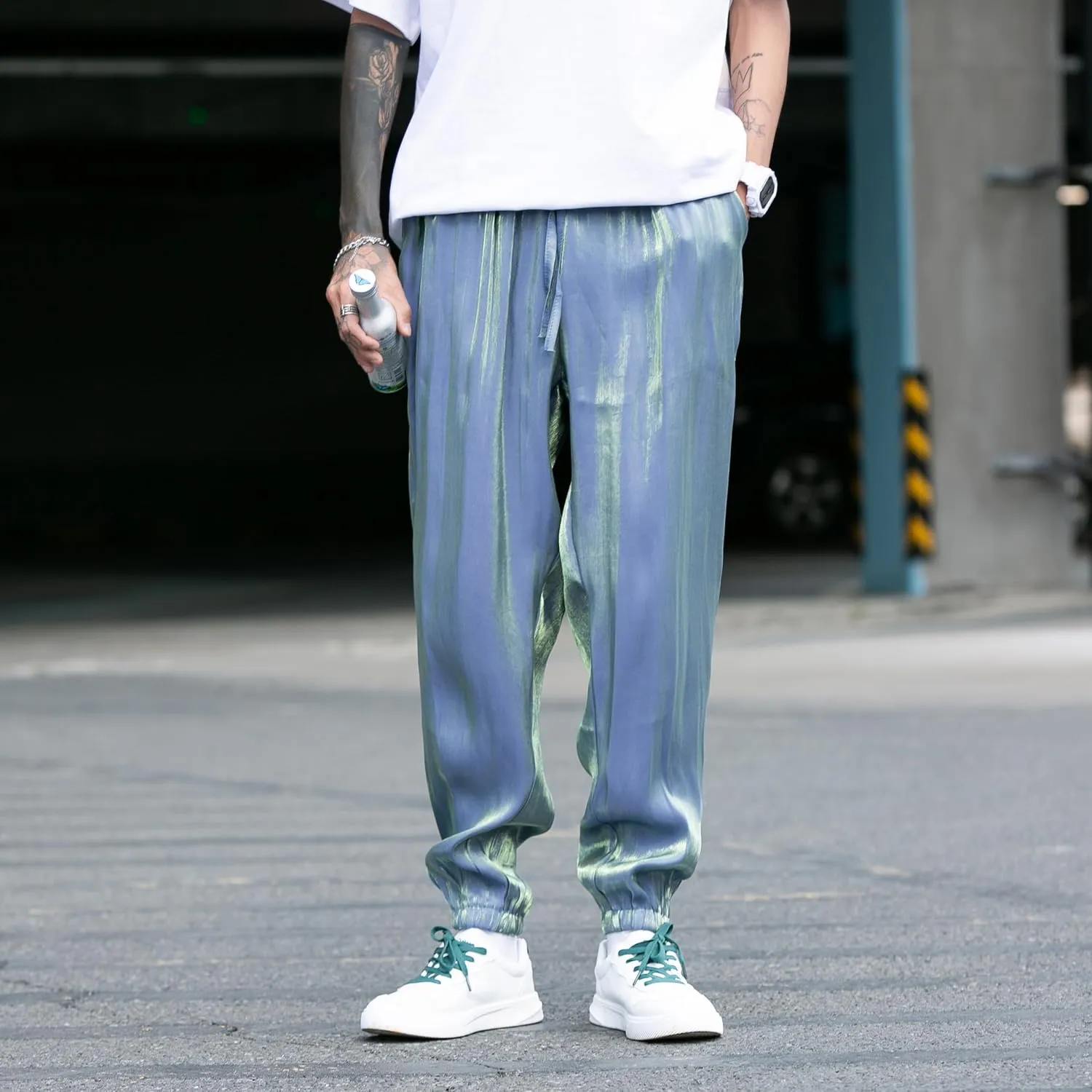 Joggers Men Harem Pants Solid Loose Hip Hop Man Sweatpants Streetwear Casual Pants Elastic Waist Male Trouser