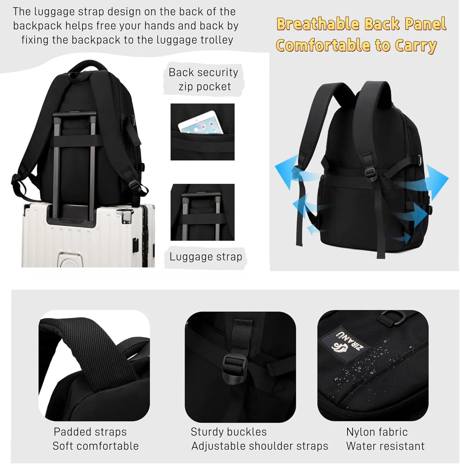 Kids Backpack for Boys & Girls, Middle School Backpacks for Teens Boys, Elementary Student Bookbag School Bags for Boys Casual Daypack,Black