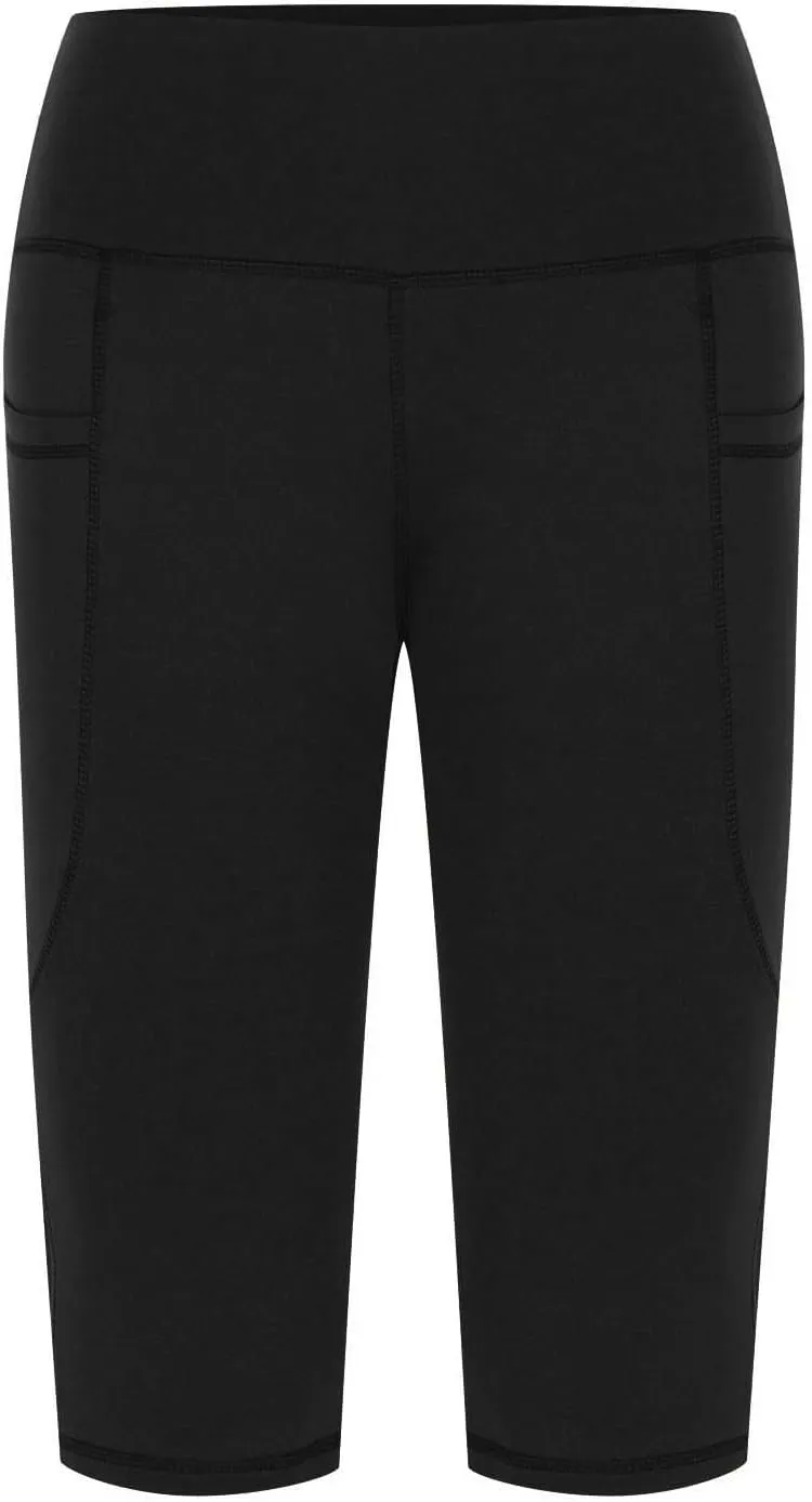 Knee Length Capri Leggings for Women, Y2k High Waist Plus Size Cotton Capris Tummy Control Slim Fit Yoga Trousers
