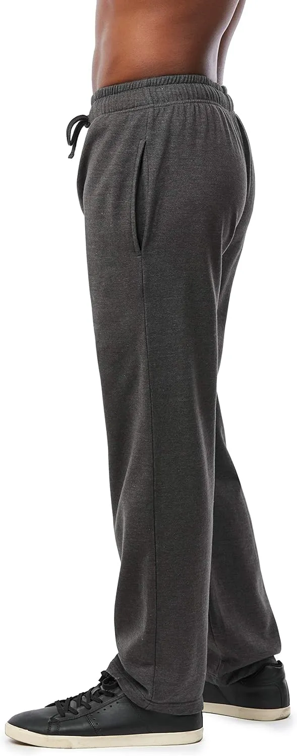KNOCKER Sweatpants/Joggers - Men's Active Stretch Open Bottom Terry Sweatpants/Joggers with Pockets