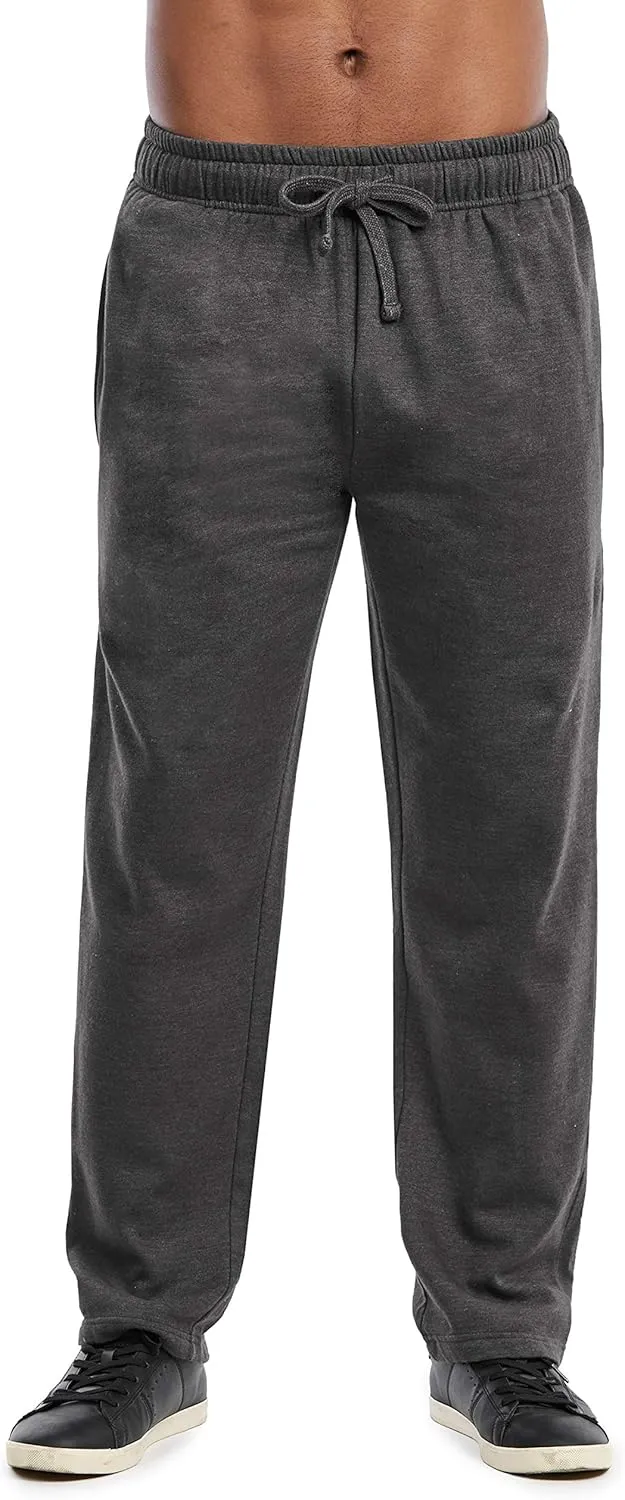 KNOCKER Sweatpants/Joggers - Men's Active Stretch Open Bottom Terry Sweatpants/Joggers with Pockets