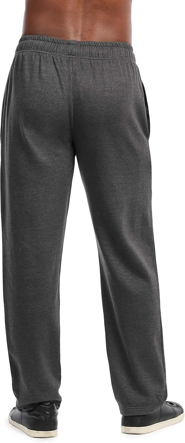 KNOCKER Sweatpants/Joggers - Men's Active Stretch Open Bottom Terry Sweatpants/Joggers with Pockets