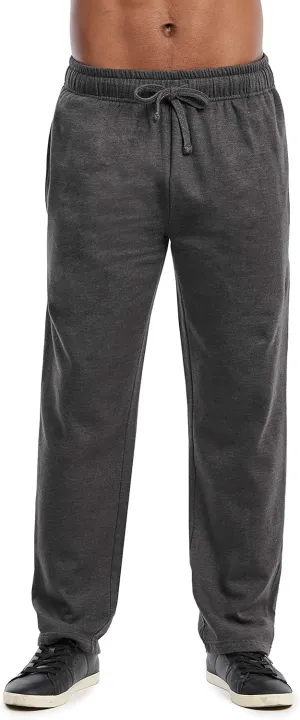 KNOCKER Sweatpants/Joggers - Men's Active Stretch Open Bottom Terry Sweatpants/Joggers with Pockets