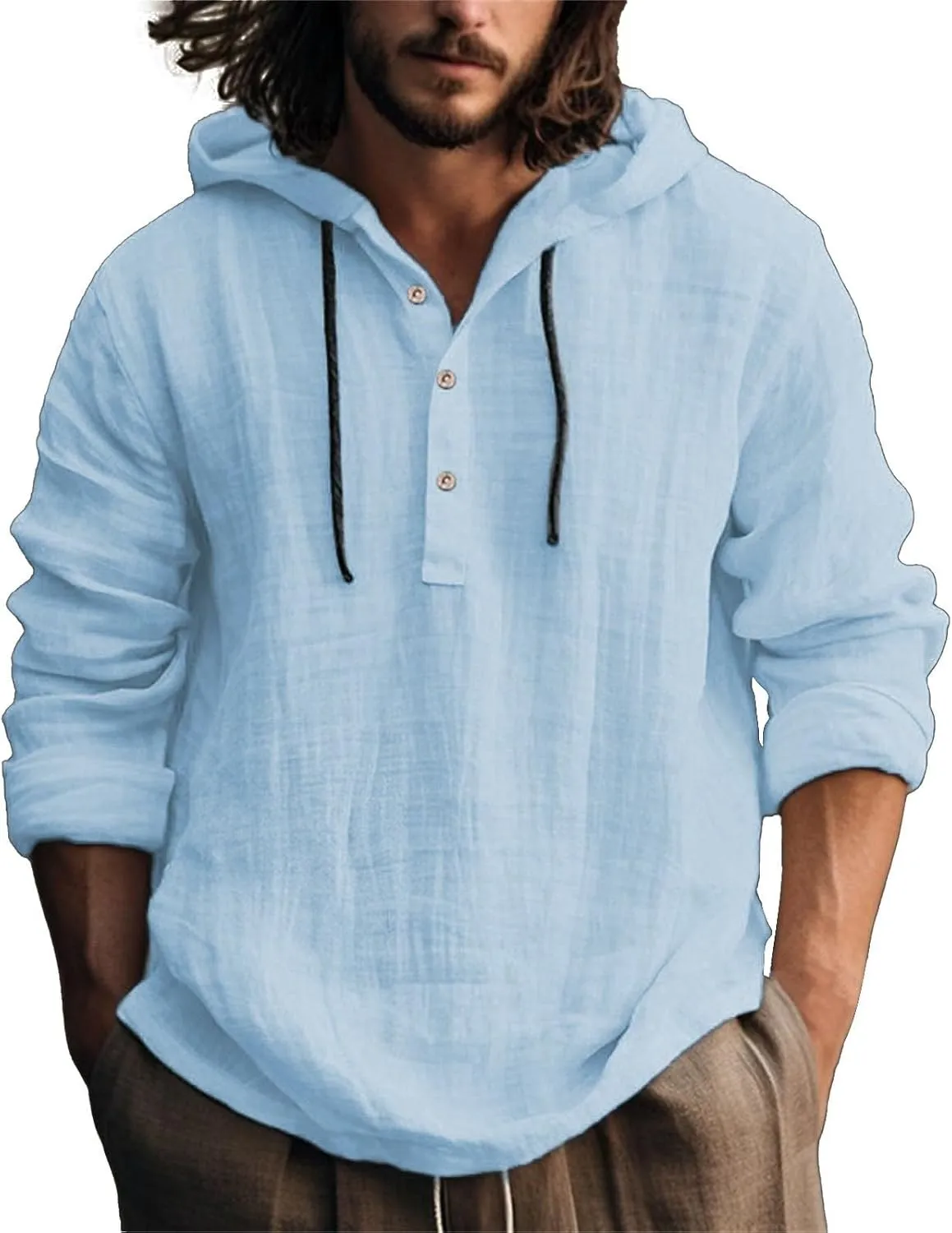 LCMTWX Men's Button Down Shirts Cotton Long Sleeve Long Sleeved Solid Color Cotton Linen Shirt T Shirts for Man Shirts for
