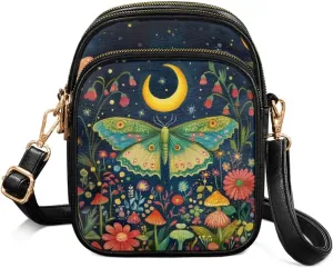 Leather Satchel Bags for Women Crossbody Mini Messenger Bag for Cell Phone Travel Outdoor Hiking