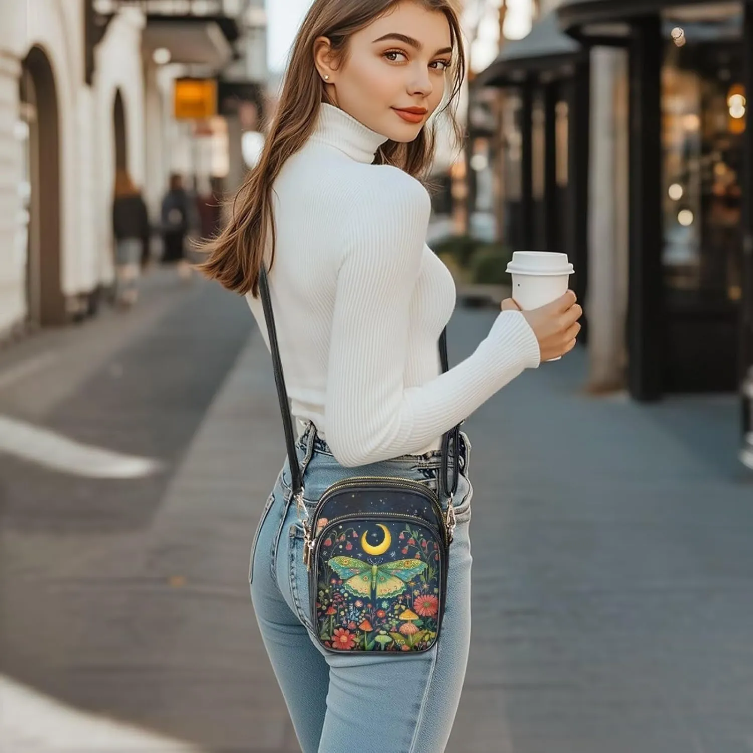 Leather Satchel Bags for Women Crossbody Mini Messenger Bag for Cell Phone Travel Outdoor Hiking