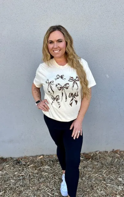 Leopard Bow Graphic Tee