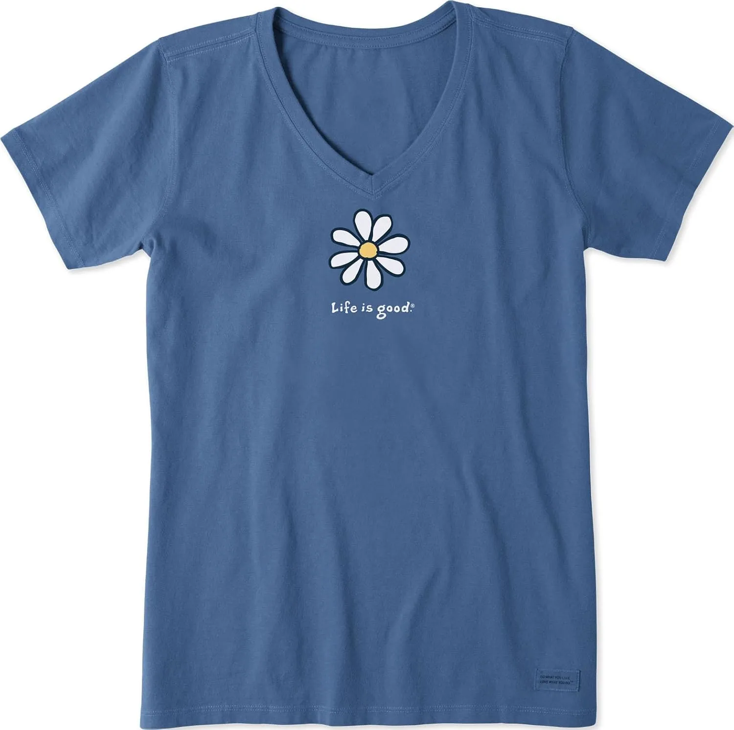 Life is Good. Women's LIG Daisy Crusher Vee, Vintage Blue