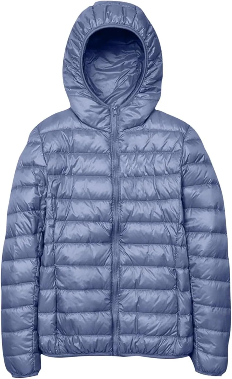 Lightweight Puffer Jacket Women Plus Size Padded Down Coats Zip Up Warm Winter Jacket Outerwear with Hooded