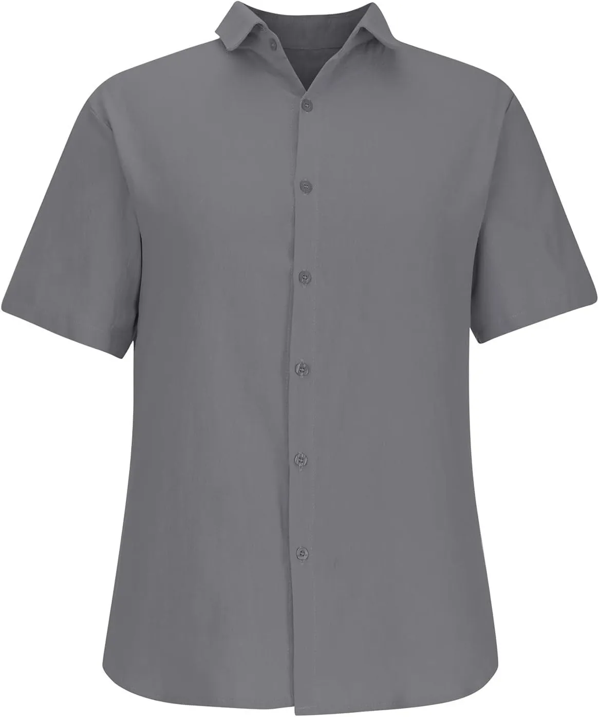 Linen Shirts Men Short Sleeve Button Down Tops Lightweight Beach Shirts Regular Fit