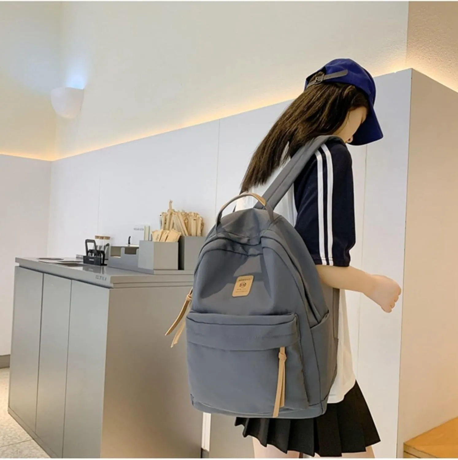 LueWeiLIFE Cute Aesthetic Backpack Lightweight Bag Laptop Backpack Casual Kawaii Daypacks Rucksack for Travel Work (D)