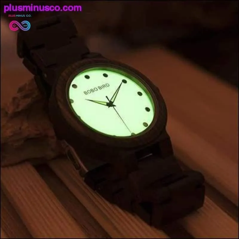 Luminous Dial Zebra Ebony Wood Watch with Strap