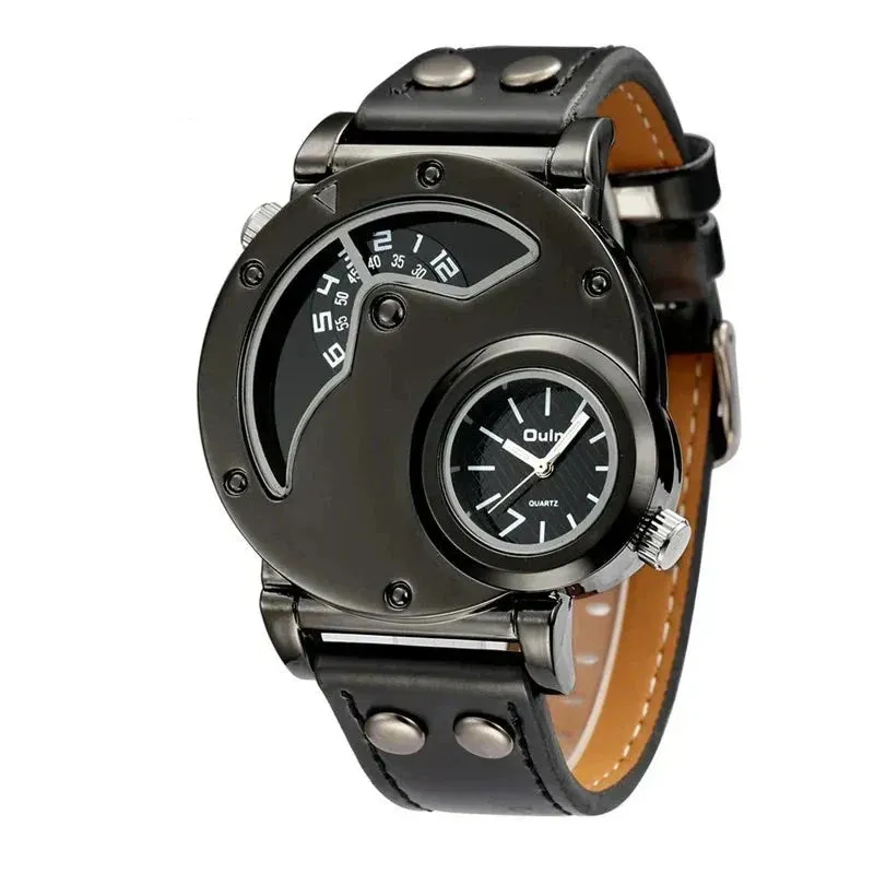 Luxury Quartz Watch with Dual Time Zone