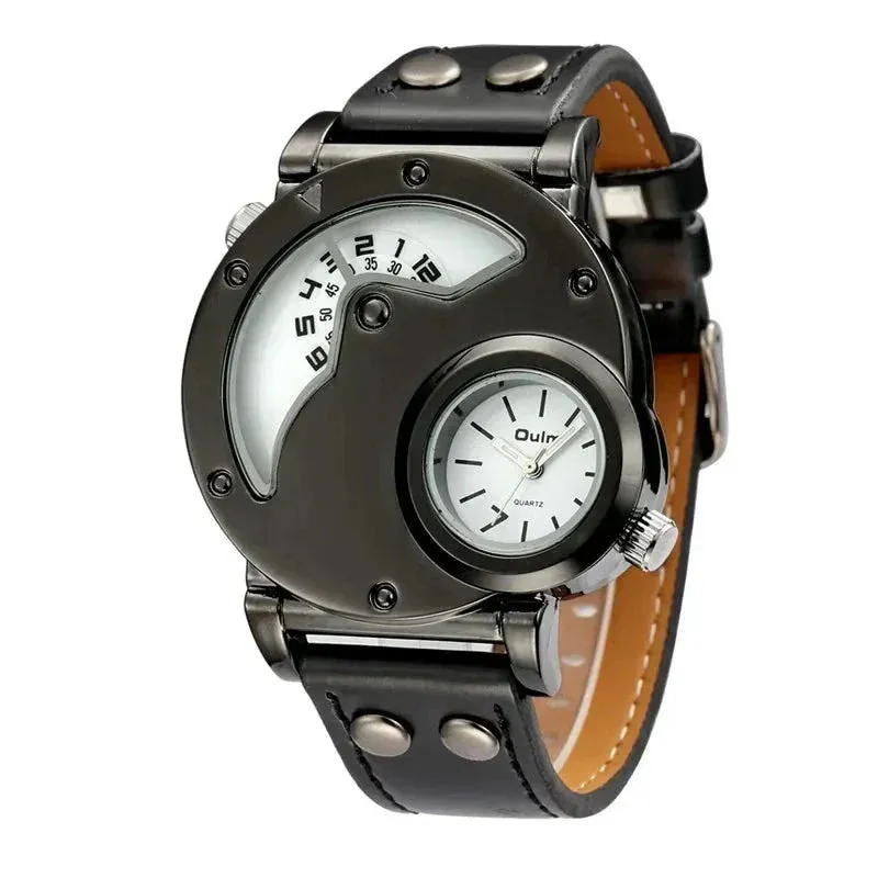 Luxury Quartz Watch with Dual Time Zone