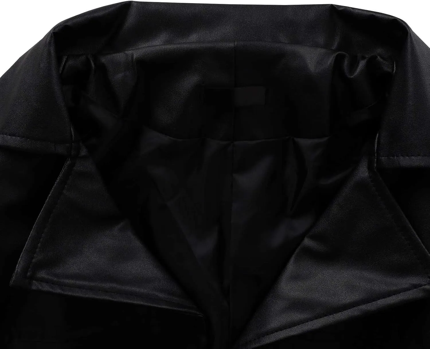 Mens Buttons Retro Leather Jacket Long Steampunk Overcoat Long Sleeve Open Front Cardigan Jacket Vintage Trench Coat