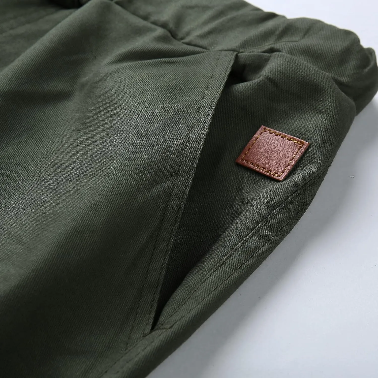 Mens Cargo Joggers Slim Fit Elastic Waist Athletic Work Pants Tapered Outdoor Hiking Cargo Sweatpants with Pocket