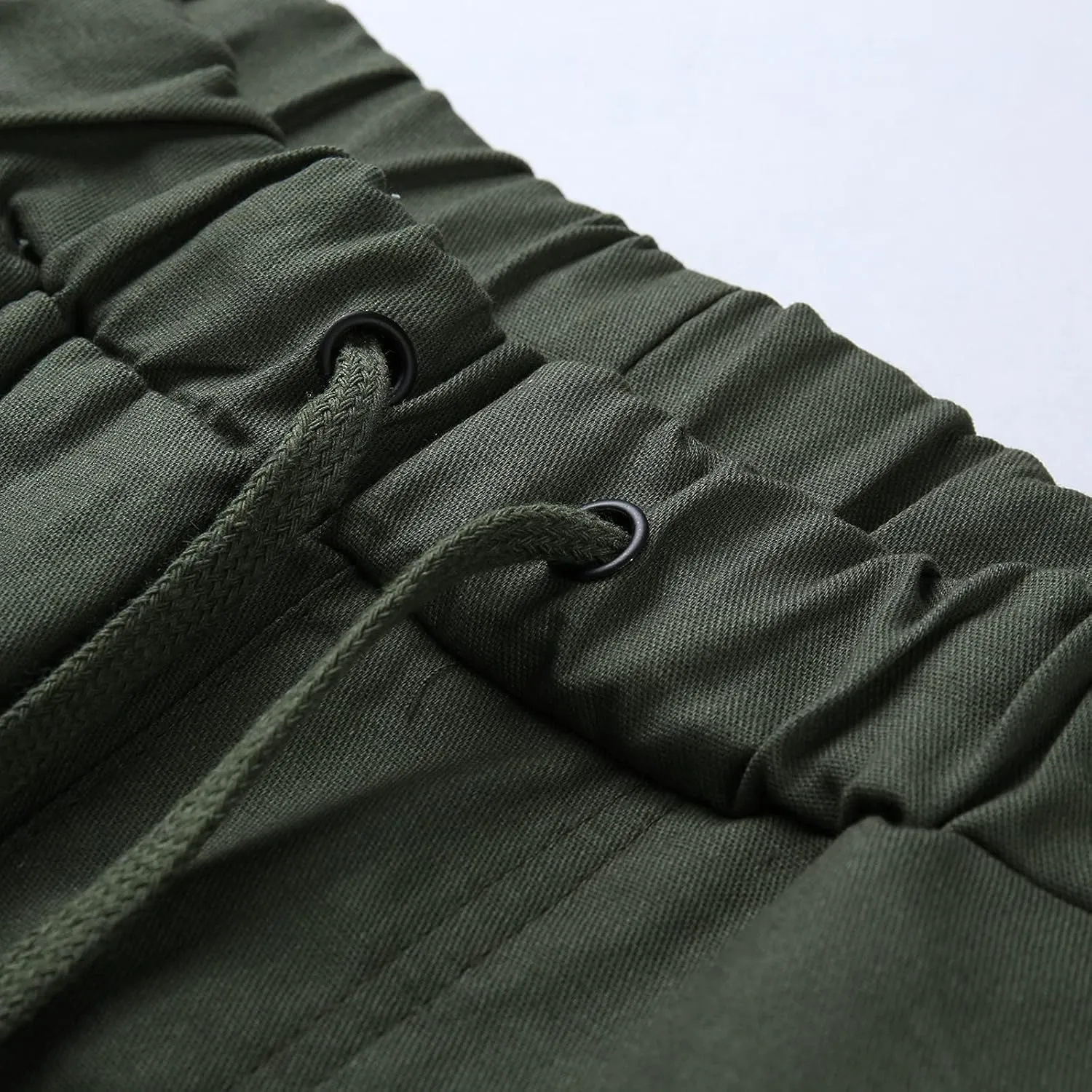 Mens Cargo Joggers Slim Fit Elastic Waist Athletic Work Pants Tapered Outdoor Hiking Cargo Sweatpants with Pocket