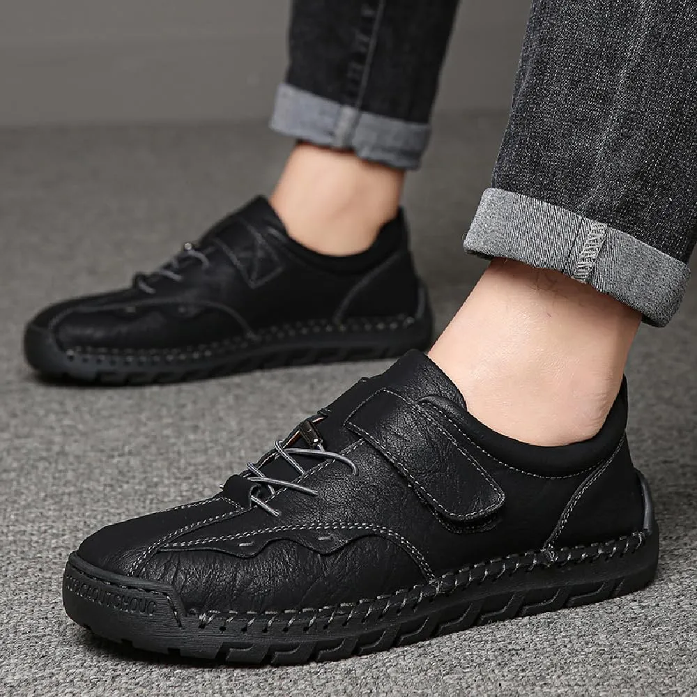 Mens Casual Driving Shoes Leather Loafers Lightweight Comfortable Oxford Vintage Slip Resistant Breathable