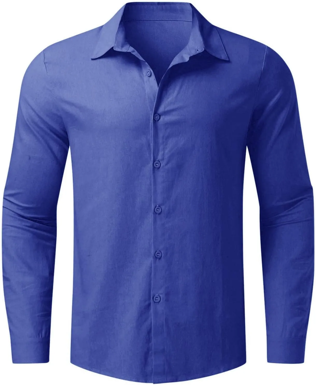 Mens Cotton Linen Hoodie Lightweight Long Sleeved Lapel Cotton Pocket Shirt Tops V Neck Button Down Hooded Shirt