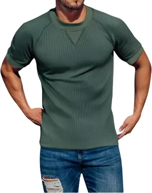 Men's Cotton Linen Polo Shirt Striped Henley Shirt Short Sleeve Casual Beach T-Shirts with Pocket 2025 Summer