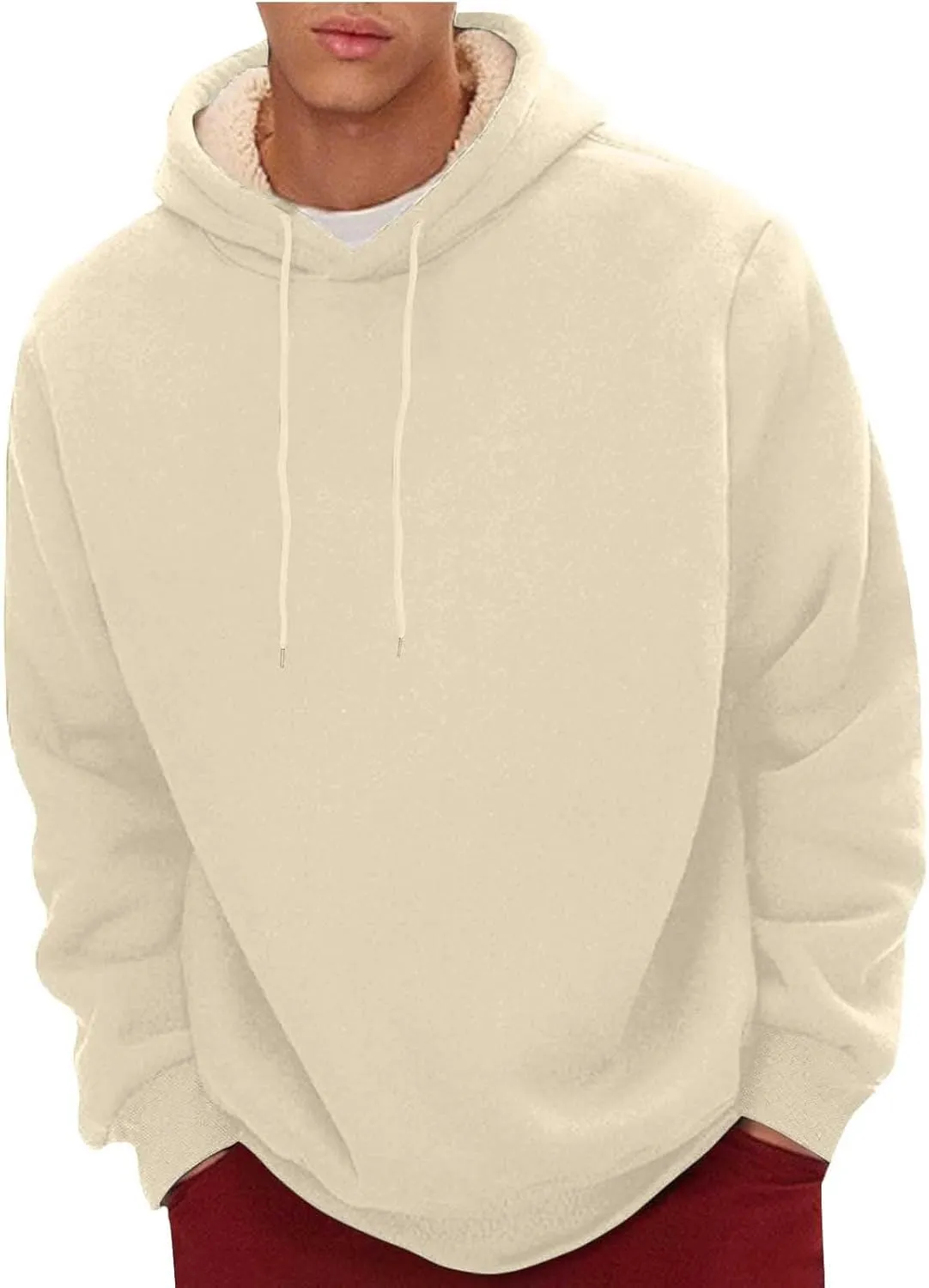 Men's Fleece Lined Hoodies Pullover Winter Warm Fuzzy Sherpa Heavyweight Hoodie Thick Thermal Hooded Sweatshirts