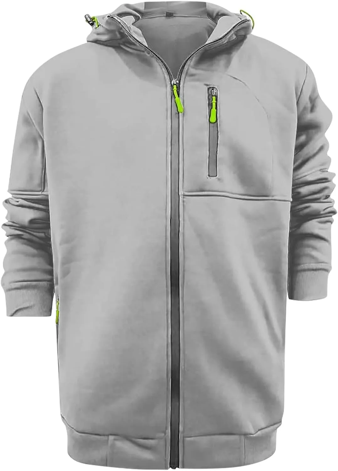 Men's Hoodies Full Zip Casual Cotton Hooded Fleece Drawstring Hoodies Pullover Sweatshirts Casual Long Sleeve Shirts