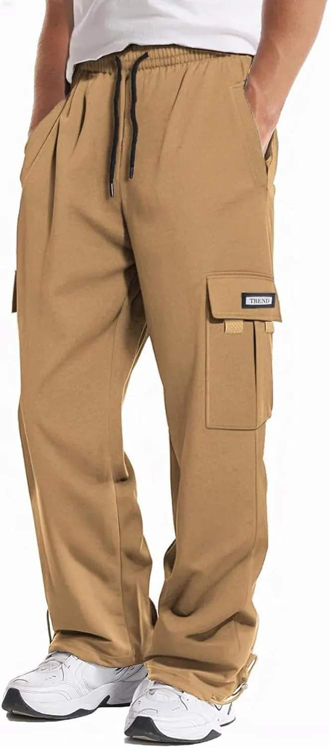 Mens Joggers Waterproof Casual Baggy Big and Tall Lightweight Construction Joggers Sweatpants