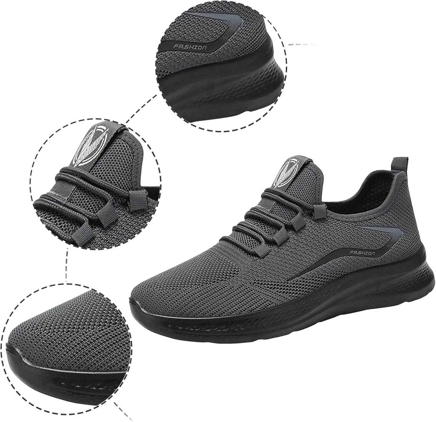 Men's Lace Up Memory Foam Sneakers Lace Up Lightweight Breathable Fashion Sneaker Men's Comfortable Dress Shoes