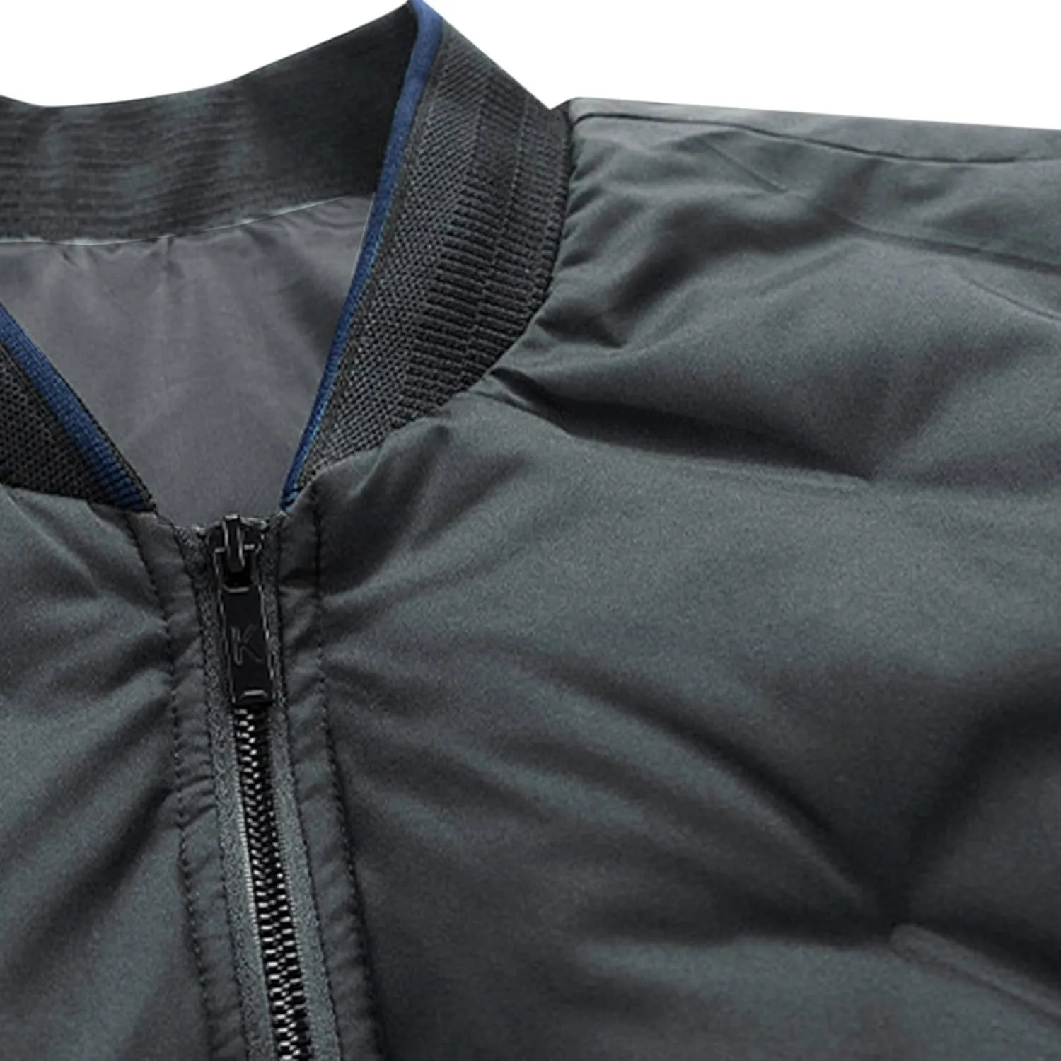 Men's Lightweight Soft Shell Jacket Winter Warm Casual Varsity Bomber Jacket Coat Trendy Long Sleeve Down Jackets