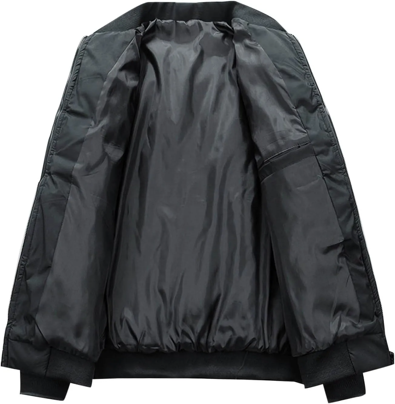 Men's Lightweight Soft Shell Jacket Winter Warm Casual Varsity Bomber Jacket Coat Trendy Long Sleeve Down Jackets
