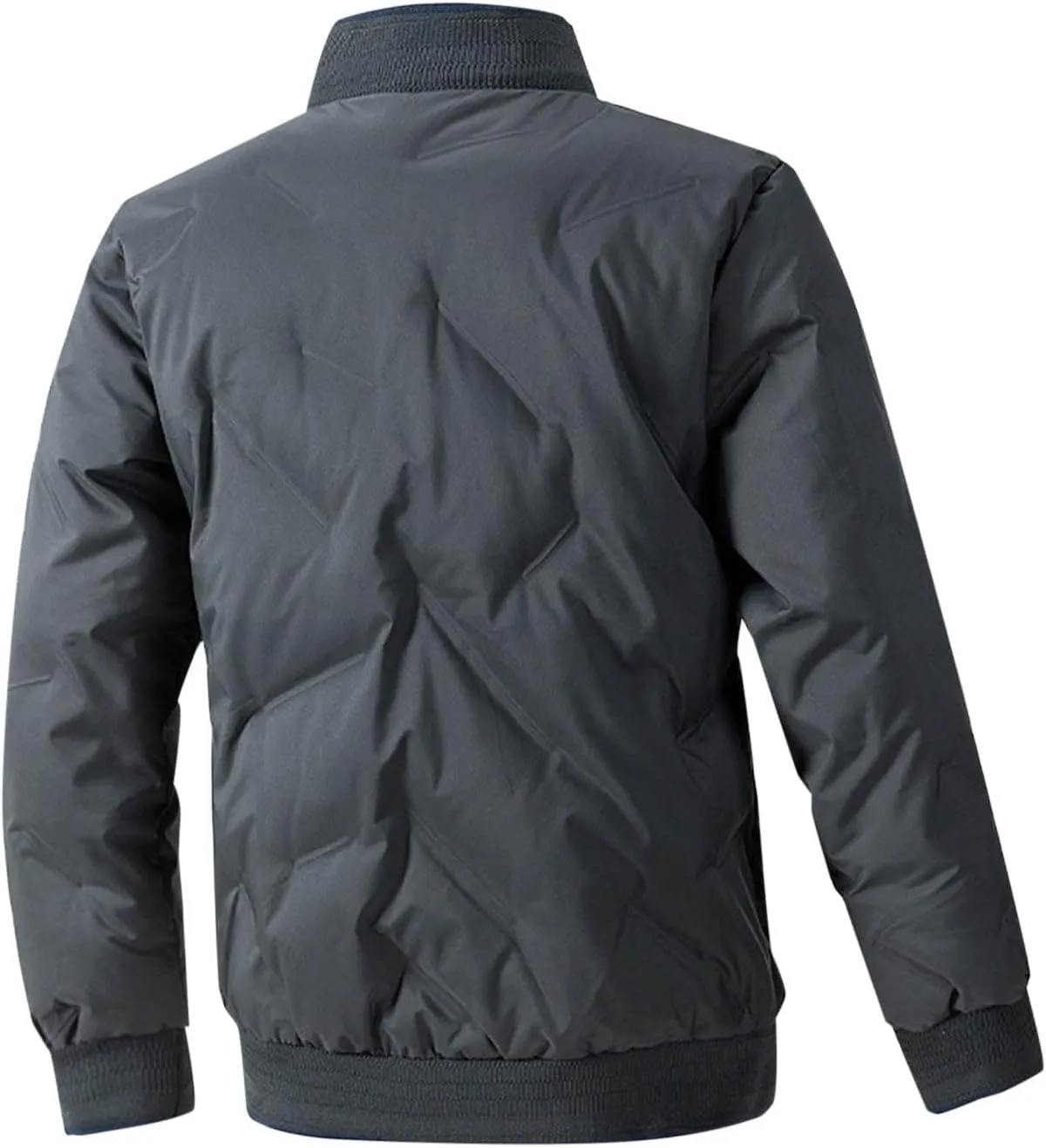 Men's Lightweight Soft Shell Jacket Winter Warm Casual Varsity Bomber Jacket Coat Trendy Long Sleeve Down Jackets