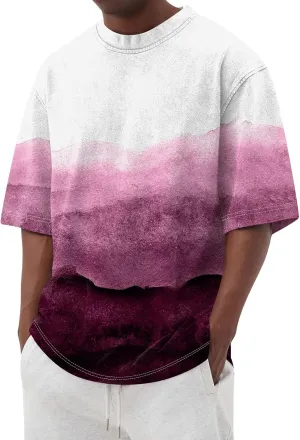 Mens Oversized T Shirts Heavy Cotton Washed Distressed American Vintage Tee Short Sleeve Casual Streetwear Basic Tops