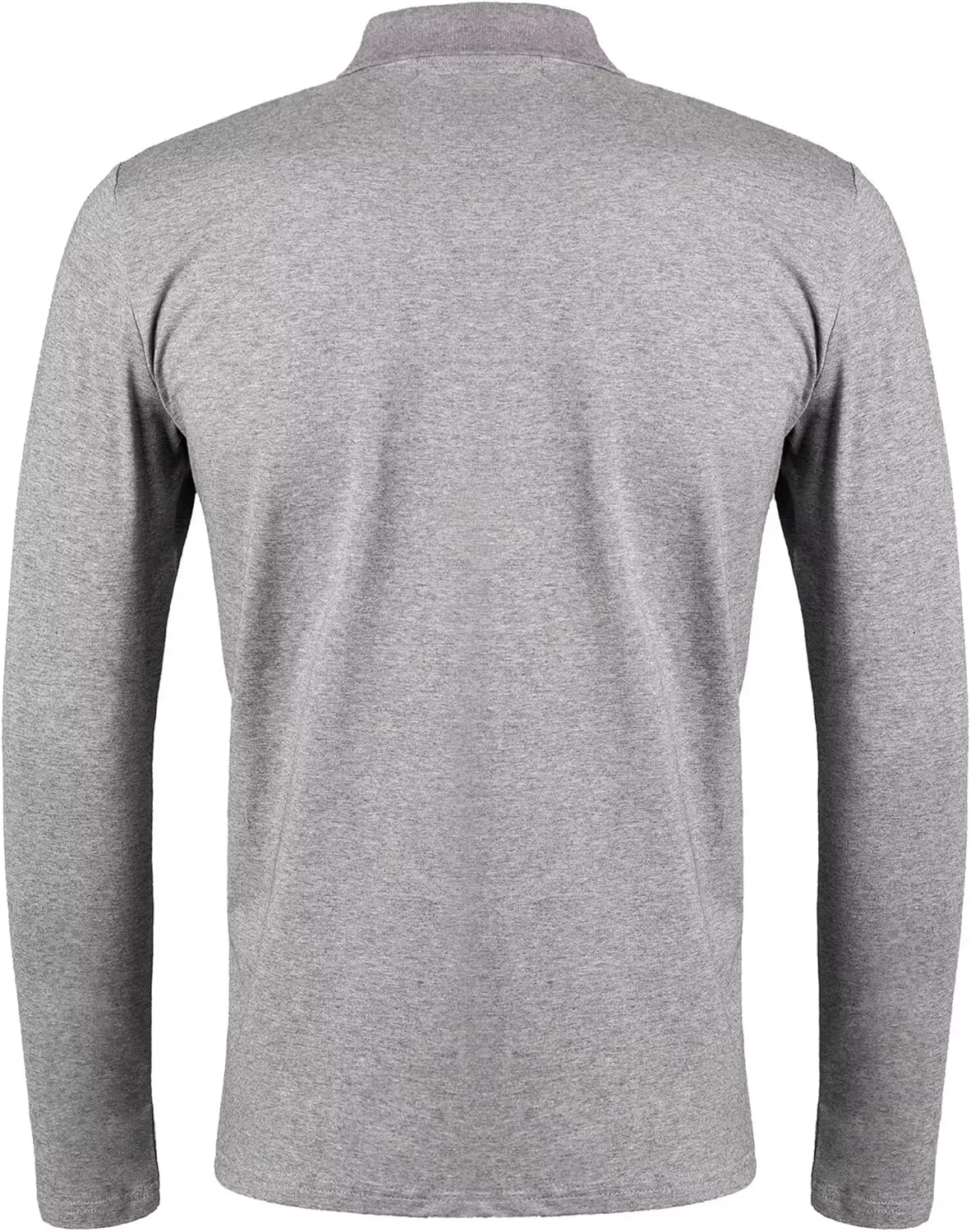 Mens Polo Shirts Cotton Solid Long Sleeve Polo Rugby Shirts