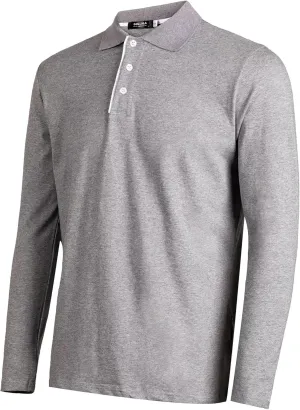 Mens Polo Shirts Cotton Solid Long Sleeve Polo Rugby Shirts