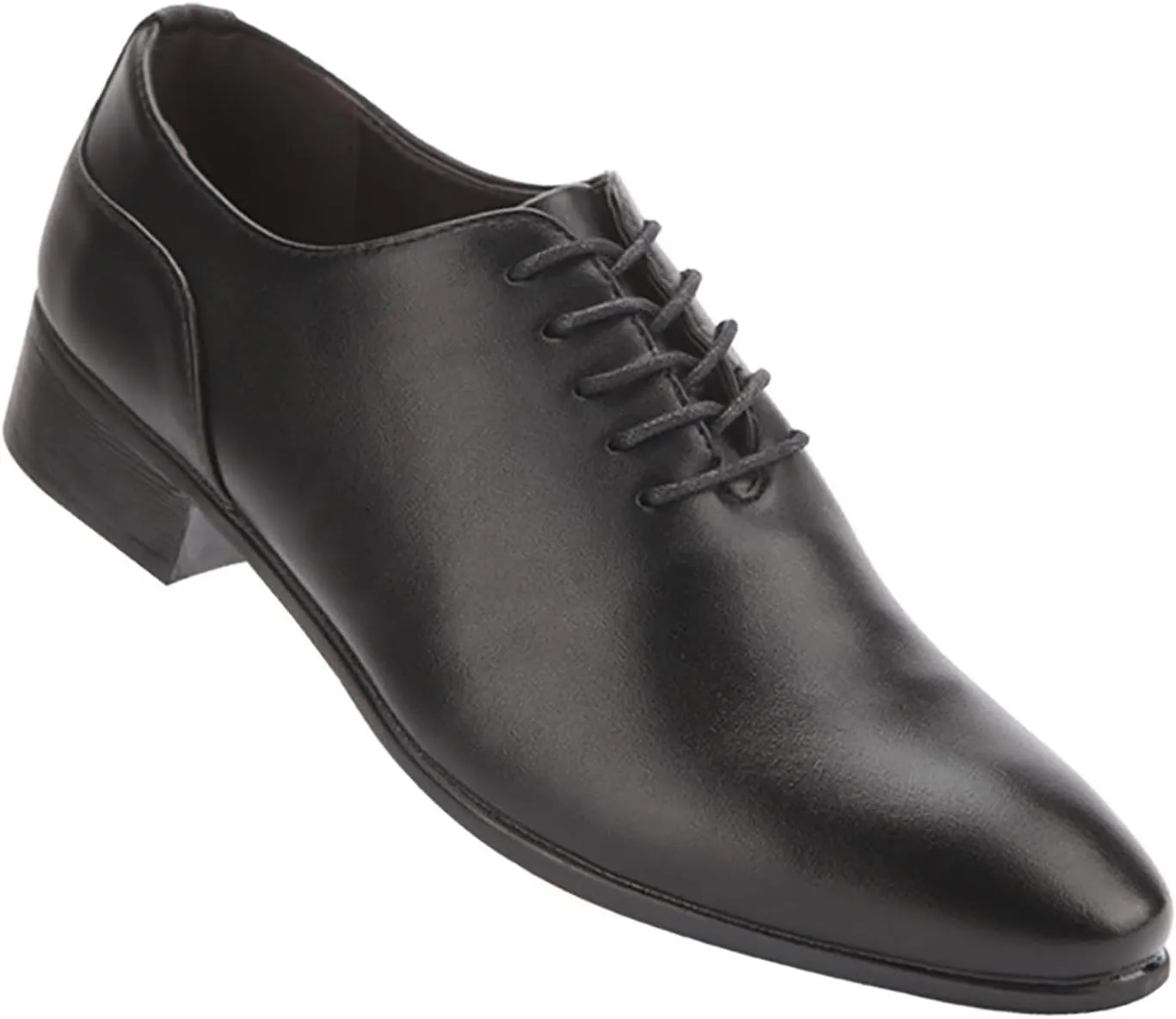 Men's Spring and Summer Korean Edition Solid Color Pointed Lace Up Business Leather Shoes Non Slip Shoes for Men