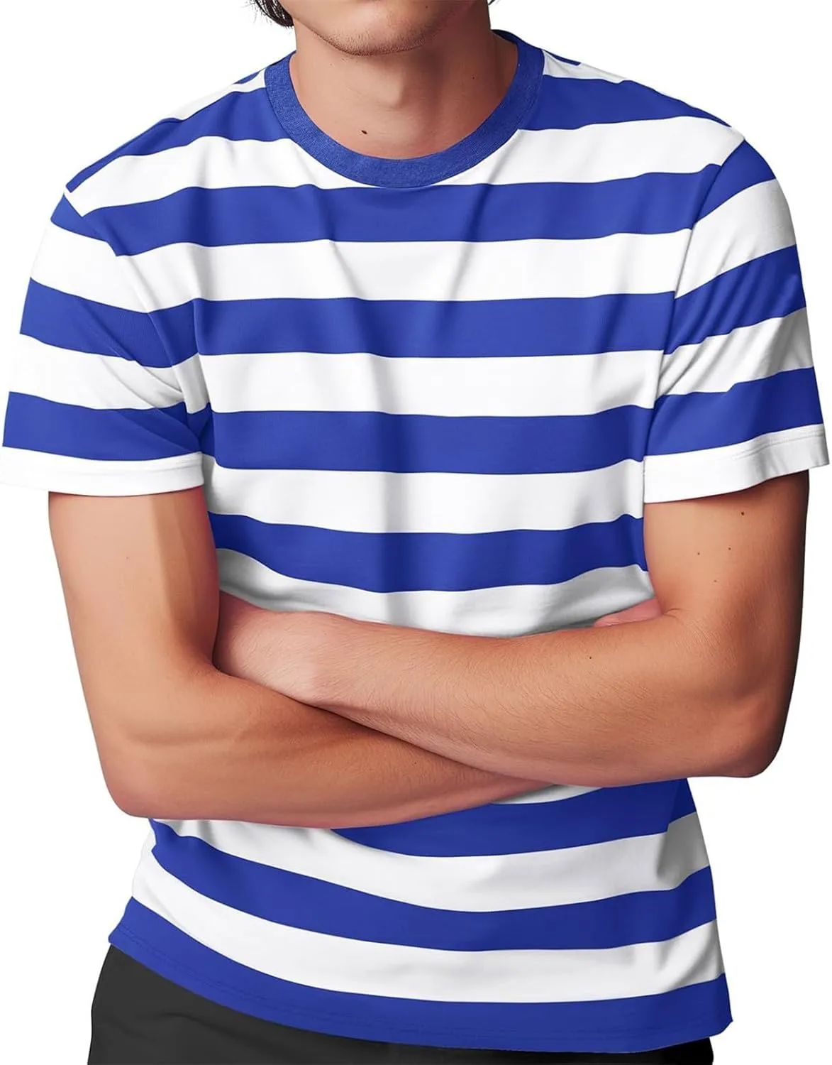 Mens Striped Shirt Button Down Short Sleeve Casual Summer Beach T Shirts Big and Tall Vintage Vacation Fashion Shirt