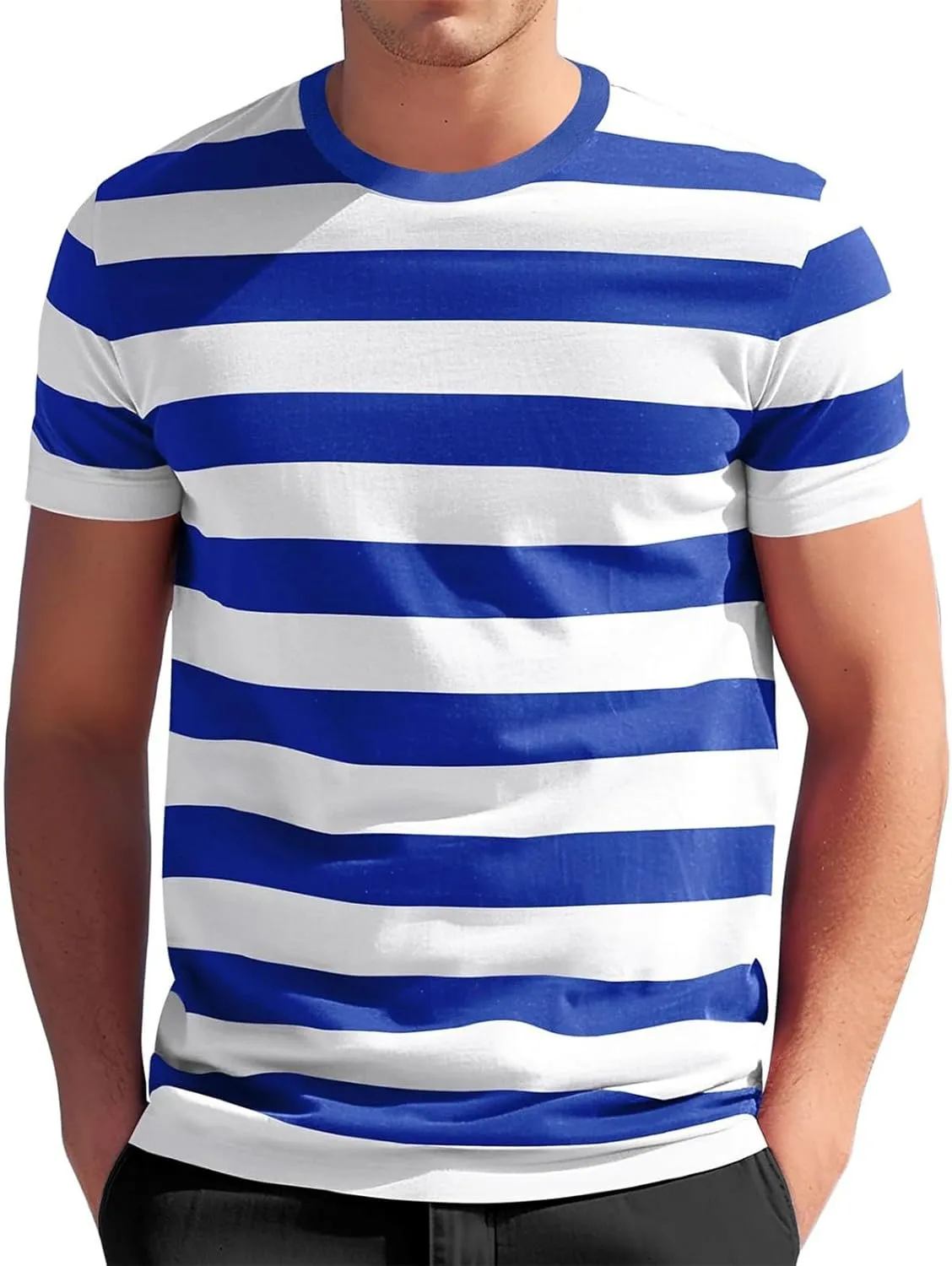Mens Striped Shirt Button Down Short Sleeve Casual Summer Beach T Shirts Big and Tall Vintage Vacation Fashion Shirt