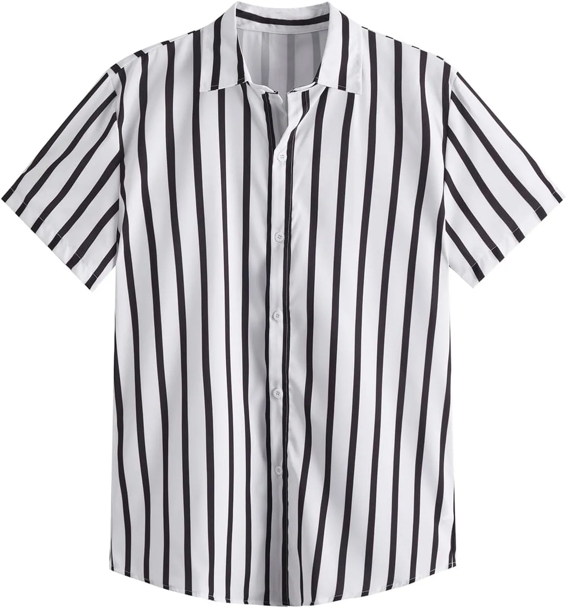 Men's Striped Shirts Button Down Short Sleeve Casual Beach Shirts