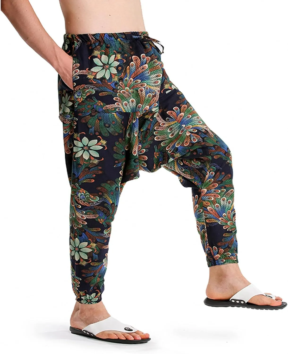 Mens Sweatpants with Pockets Big and Tall Pants Running Stretch Jogger Sweatpants Men's Cotton Linen Yoga Sweatpants