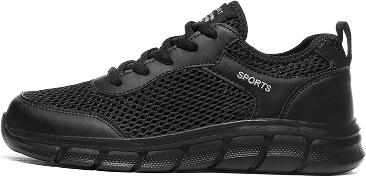Men's Walking Shoes White Leather Sneakers Men's Casual Sneakers Mesh Breathable Walking Shoes Comfortable Casual Tennis New Running Athletic