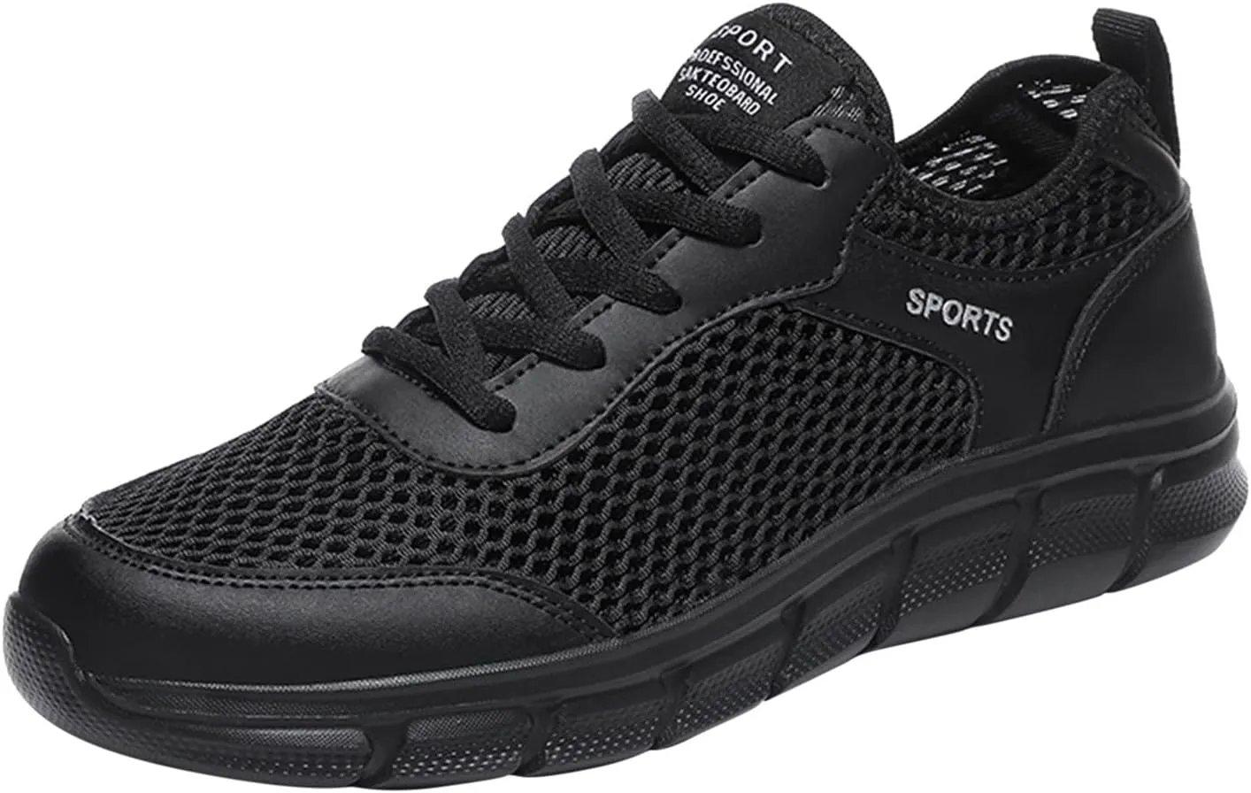 Men's Walking Shoes White Leather Sneakers Men's Casual Sneakers Mesh Breathable Walking Shoes Comfortable Casual Tennis New Running Athletic