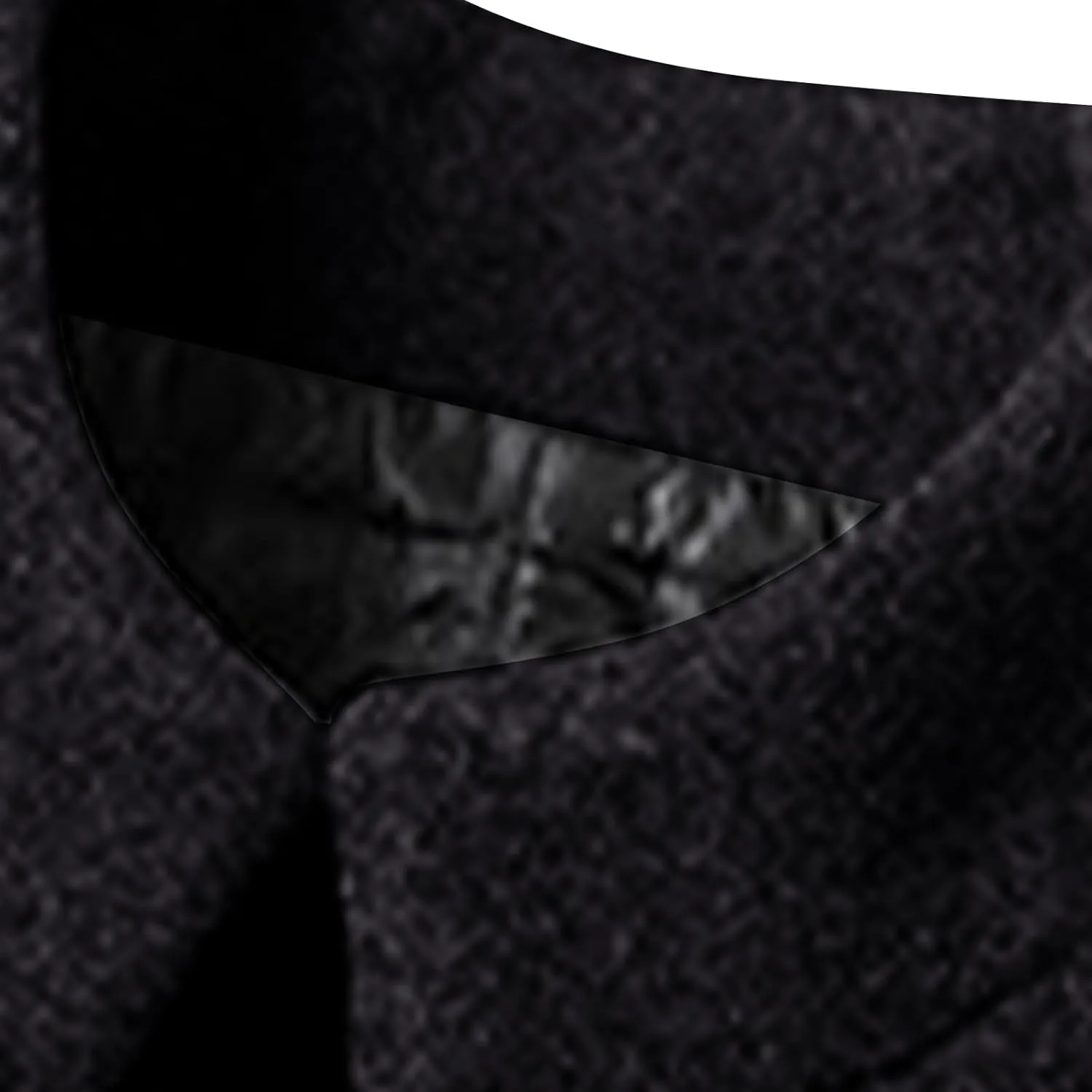 Men's Winter Trench Coat Wool Blend Pea Coat Slim Fit Stand Collar Single Breasted Coats Business Windproof Jacket